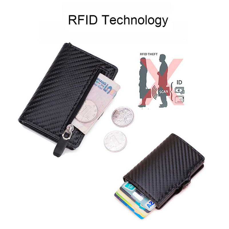 Carteira Carbon RFID para Cartões e Moedas/Notas - Cientral